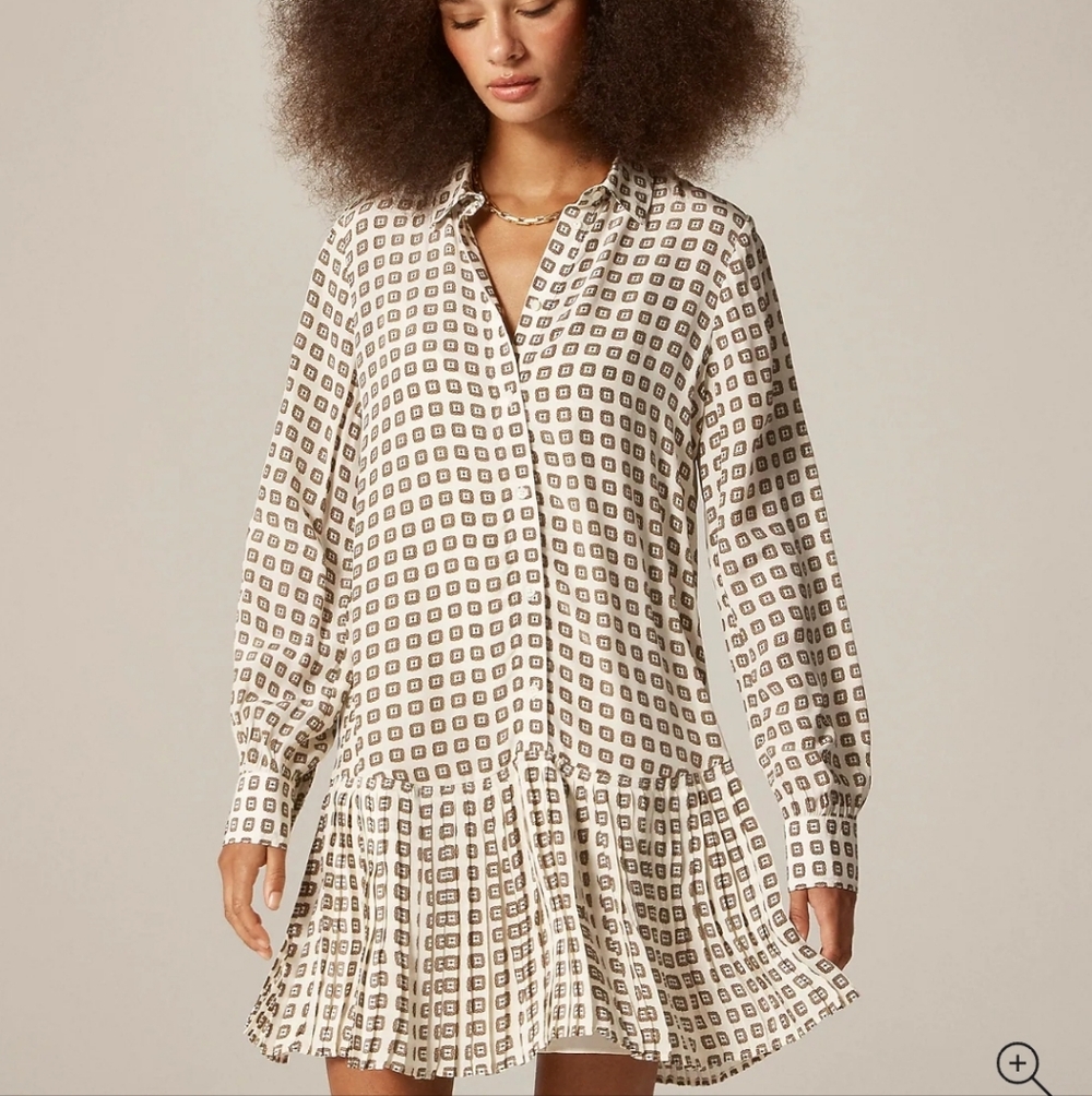 J Crew New Amelia shirt-dress in foulard print CN627 NWT Size M - Picture 2 of 8